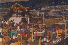 Market kitchen, 1930s. Creator: Aba-Novák; Vilmos (1894-1941)