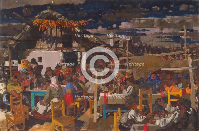 Market kitchen, 1930s. Creator: Aba-Novák; Vilmos (1894-1941).