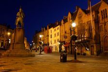 Market place at night, Durham. Creator: Peter Thompson