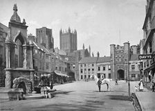 Market Place and Cathedral Towers, Wells c1896. Artist: Thomas W Phillips