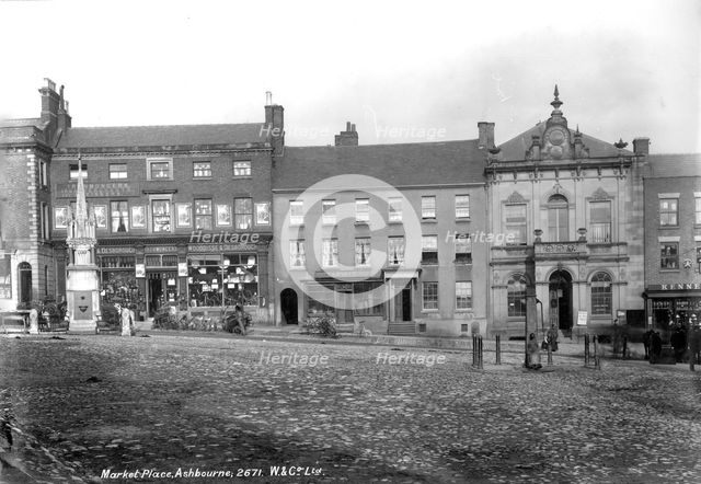 Market Place, Ashbourne, Derbyshire, 1890-1910. Artist: Unknown