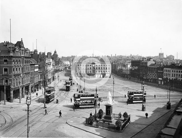 Market Place, east aspect, Nottingham, Nottinghamshire, 1912-1913. Creator: Henson & Co.