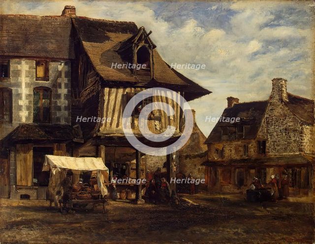 Market-Place in Normandy, 1830. Creator: Theodore Rousseau.