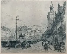 Market Place, Leipzig c1913. Artist: Walter Zeising