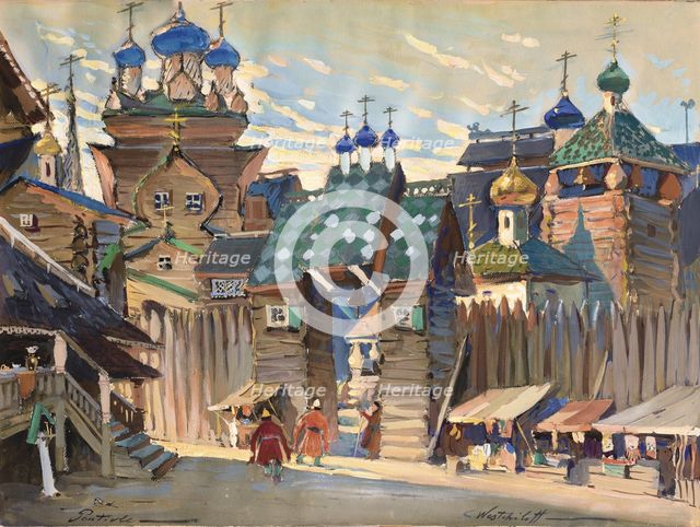Market Place. Stage design for the opera Prince Igor by A. Borodin. Artist: Veshchilov, Konstantin Alexandrovich (1878-1945)