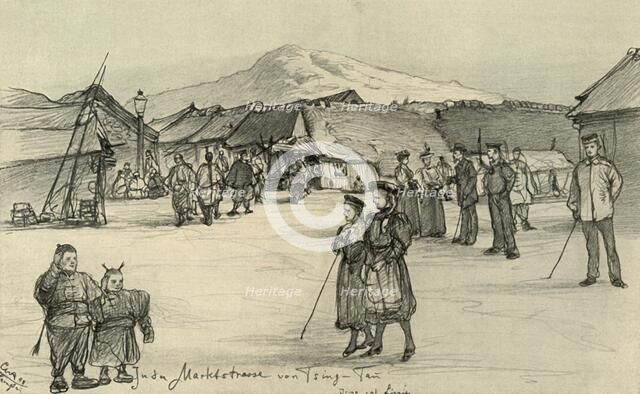 Market place, Tsingtao, China, 1898. Creator: Christian Wilhelm Allers.