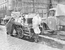 Market porter at Billingsgate, London, (c1930s?). Creator: Unknown