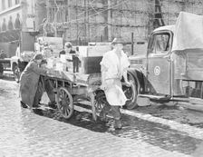 Market porter at Billingsgate, London, (c1930s?). Creator: Unknown