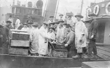 Market porters at Billingsgate, London, (c1930s?). Creator: Unknown