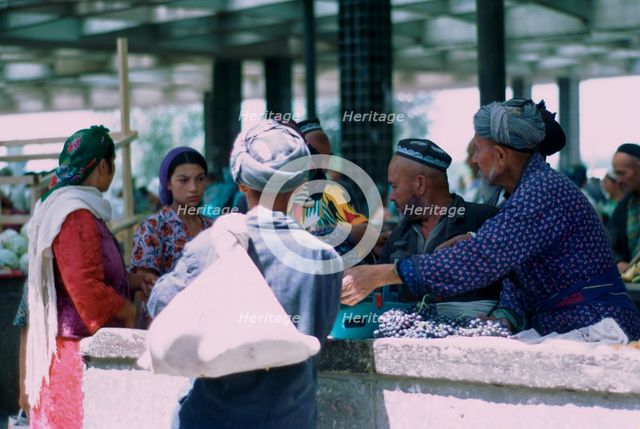 Market stall in Samarkand. Artist: CM Dixon Artist: Unknown
