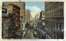 Market Street east from City Hall, Philadelphia, Pennsylvania, USA, 1926