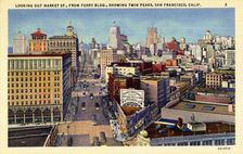 Market Street from the Ferry Building, San Francisco, California, USA, 1932