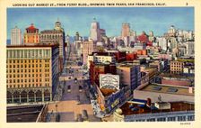 Market Street from the Ferry Building, San Francisco, California, USA, 1932