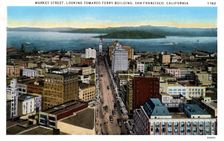 Market Street, looking towards the Ferry Building, San Francisco, California, USA, 1921