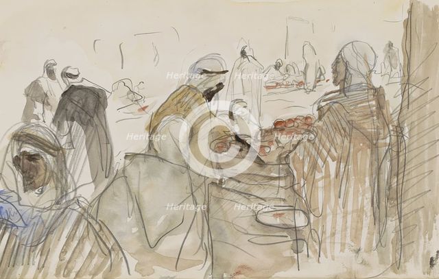Market scene, 1923. Creator: Marius Bauer.