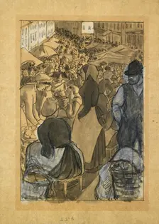Market Scene, c1880s Artist: Camille Pissarro
