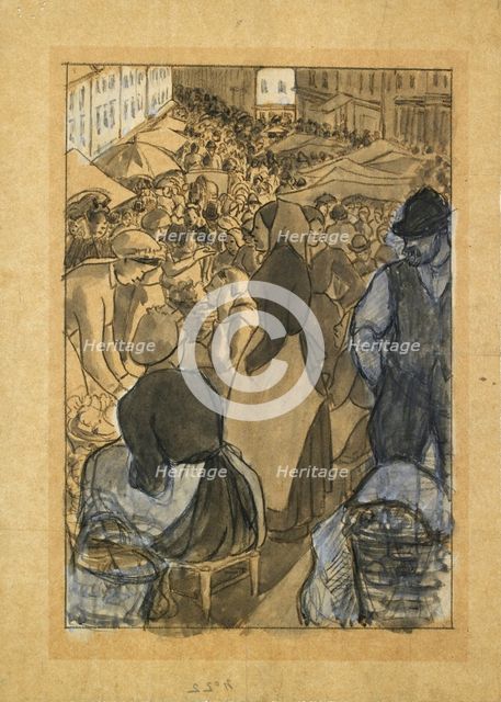 Market Scene, c1880s Artist: Camille Pissarro.