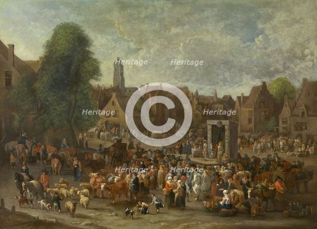 Market scene, End of 17th cen. Creator: Peter van Engelen.