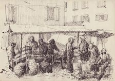 Market scene, Italy, c1950. Creator: Shirley Markham