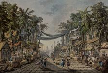 Market Scene in an Imaginary Oriental Port, about 1764. Creator: Jean-Baptiste Pillement