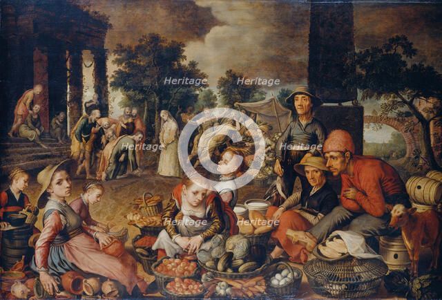 Market Scene with Christ and the Adulteress, 1559. Creator: Pieter Aertsen.