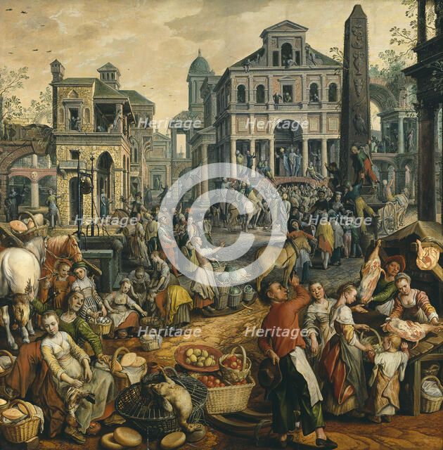 Market Scene with Ecce Homo, 1565. Creator: Joachim Beuckelaer.