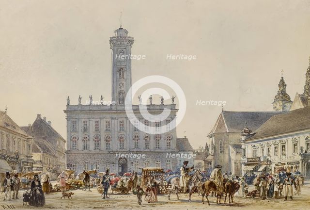 Market Square, 1840s. Creator: Rudolf von Alt.