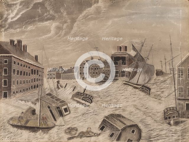 Market Square, Providence, Rhode Island, During the Great September Gale, 1815, 1815. Creator: Unknown.