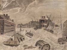 Market Square, Providence, Rhode Island, During the Great September Gale, 1815, 1815. Creator: Unknown