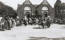 Market trade in the square of Landskrona, Sweden, 1930