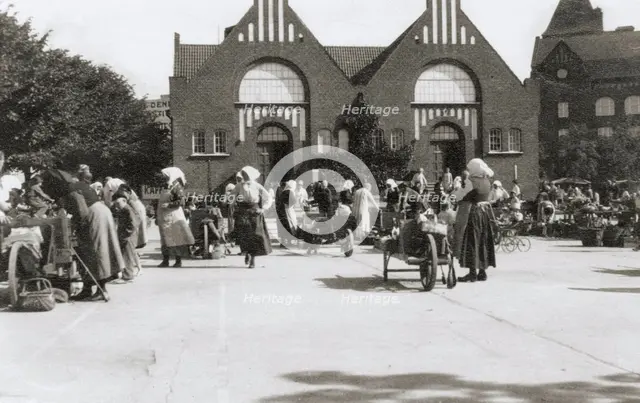 Market trade in the square of Landskrona, Sweden, 1930.  Creator: Unknown.
