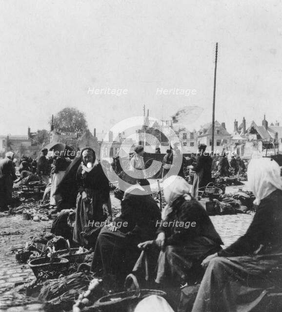 Market women, Arras, France, World War I, c1914-c1918. Artist: Nightingale & Co