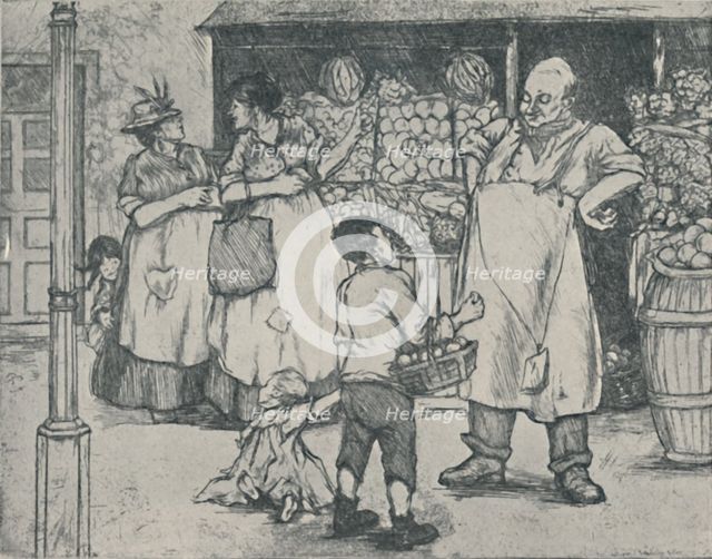 'Marketing in Suburbia', 1920. Artist: Doris Davis.