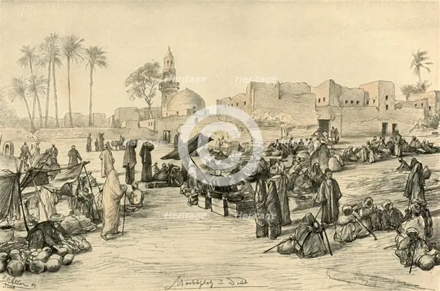 Marketplace, Asyut, Egypt, 1898.  Creator: Christian Wilhelm Allers.