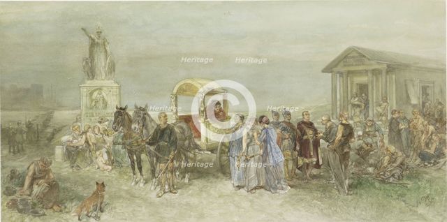 Marketplace with Romans and Batavieren, 1889. Creator: Charles Rochussen.