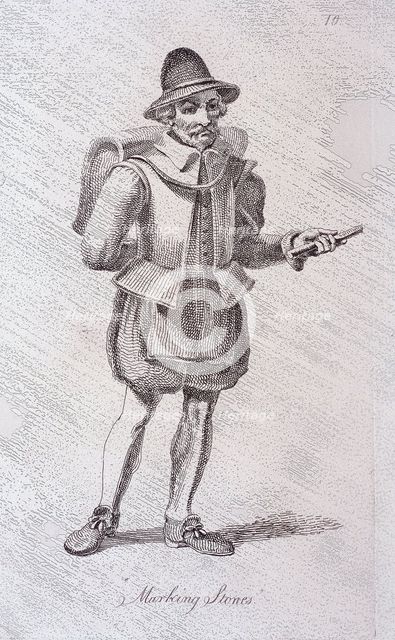 'Marking Stones', c1610, from Cries of London, (c1819?). Artist: John Thomas Smith