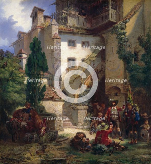 Marksmen in Merano, 1862. Creator: Johan Christoffer Boklund.