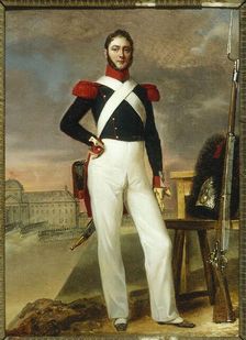 Marin Burty, draper, in grenadier uniform, 1830. Creator: Alexandre-Jean Dubois-Drahonet