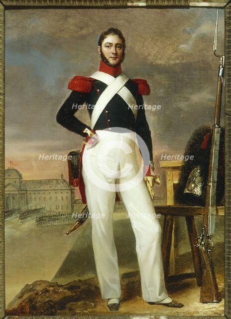 Marin Burty, draper, in grenadier uniform, 1830. Creator: Alexandre-Jean Dubois-Drahonet.