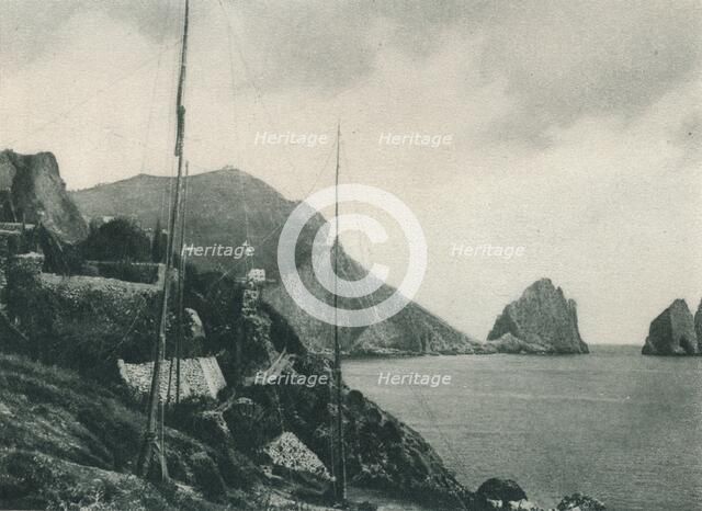 Marina Piccola with fowler's nets, Capri, Italy, 1927. Artist: Eugen Poppel.