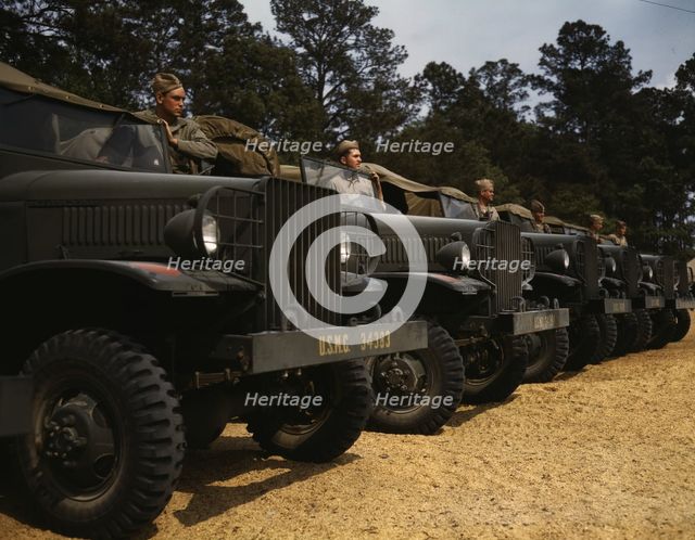 Marine motor detachment, New River, Jacksonville, North Carolina. , 1942. Creator: Alfred T Palmer.
