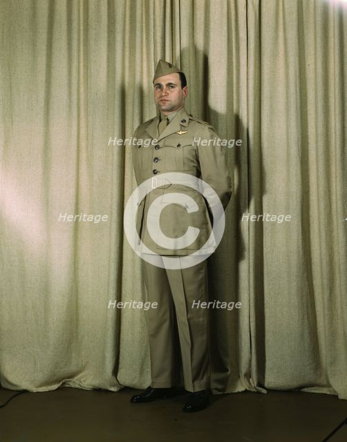 Marine Corps Major in summer uniform, World War II, between 1941 and 1945. Creator: Howard Hollem.