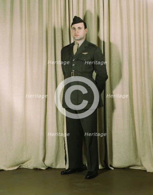 Marine Corps Major in winter uniform, World War II, between 1941 and 1945. Creator: Howard Hollem.