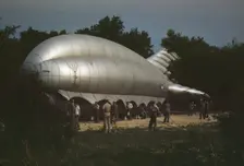 Marine Corps barrage balloon, Parris Island, S.C., 1942. Creator: Alfred T Palmer
