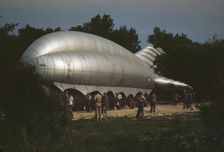 Marine Corps barrage balloon, Parris Island, S.C., 1942. Creator: Alfred T Palmer