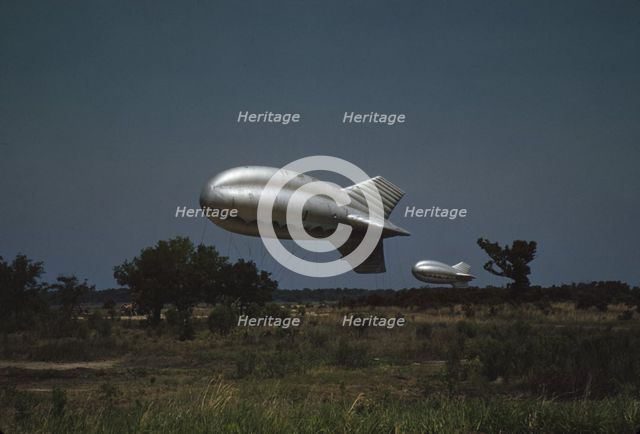 Marine Corps barrage balloons, Parris Island, S.C., 1942. Creator: Alfred T Palmer.