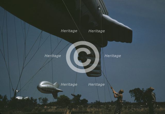 Marine Corps barrage balloons, Parris Island, S.C., 1942. Creator: Alfred T Palmer.