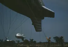 Marine Corps barrage balloons, Parris Island, S.C., 1942. Creator: Alfred T Palmer