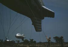 Marine Corps barrage balloons, Parris Island, S.C., 1942. Creator: Alfred T Palmer
