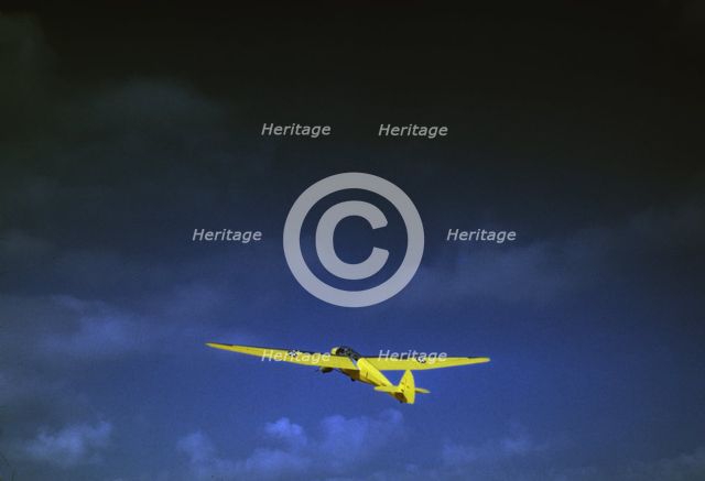 Marine Corps glider in flight out of Parris Island, S.C., 1942. Creator: Alfred T Palmer.